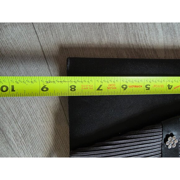 Walborg Black Pleated Evening Clutch With Rhinestone Accent & Shoulder Strap - Picture 6 of 6